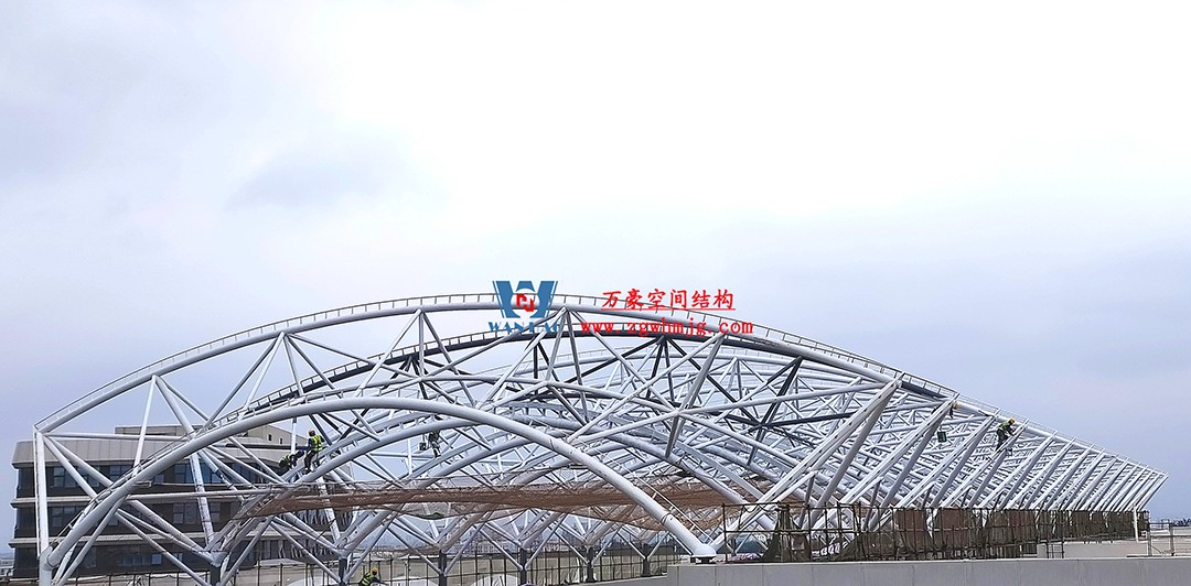 工程進度全速推進，PTFE膜材張拉在即！