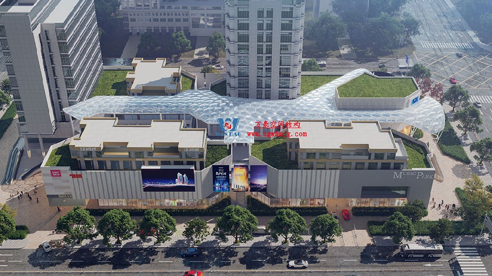 已完工，這個ETFE氣枕商業天幕閃亮登場！