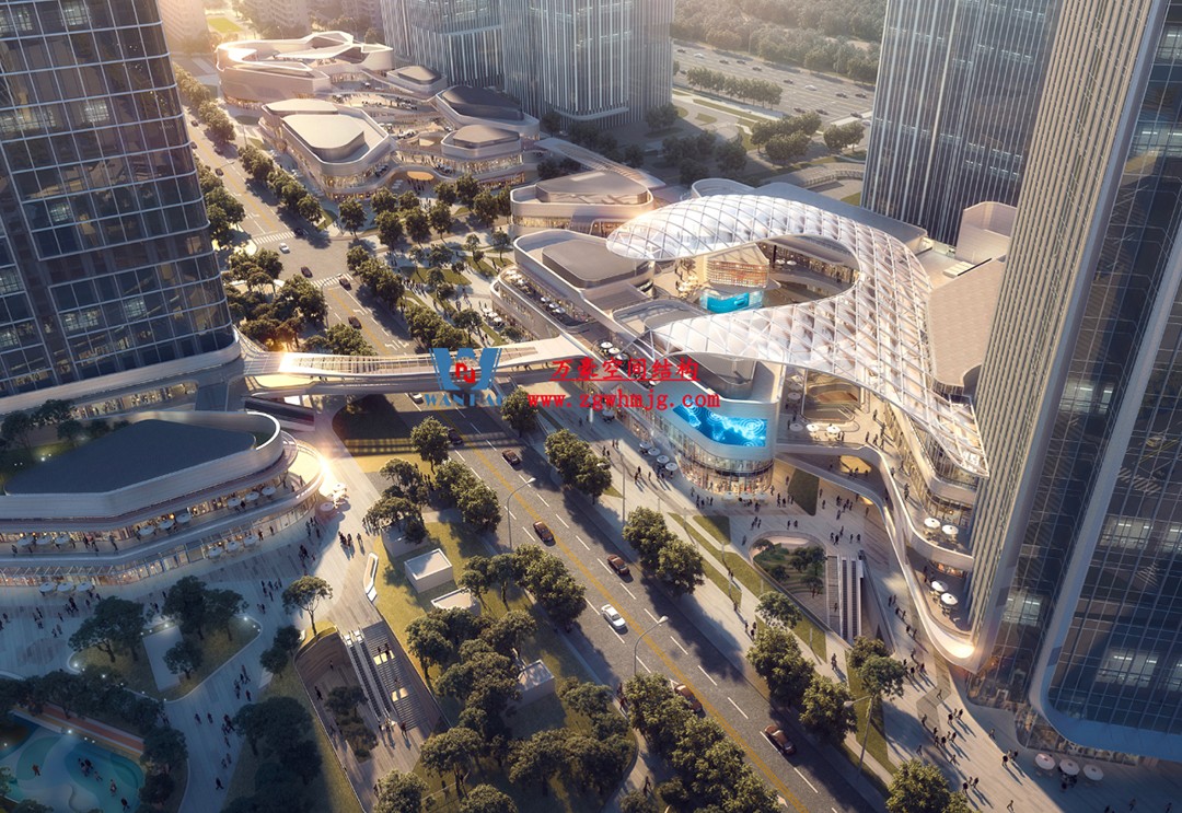 組合型創意消費空間|紹興華發金融活力城ETFE膜結構商業天幕 組合型創意消費空間|紹興華發金融活力城ETFE膜結構商業天幕