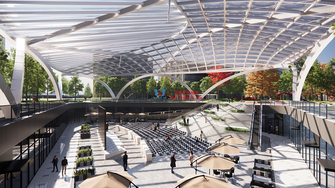 ETFE氣枕膜與雙曲面空間網殼結構結合是什么樣？一起來一睹真容