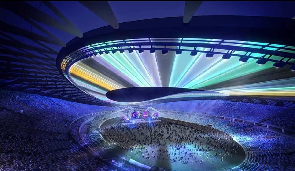 太湖之畔，華燈初上|無錫奧體中心施工加速