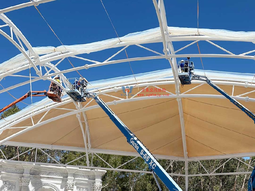 跨越山海的建筑新章！澳大利亞噴泉廣場天幕火熱建設(shè)中