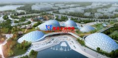 國內最大膜結構展覽溫室:中新友好公園植物展覽景觀溫室膜結構建筑