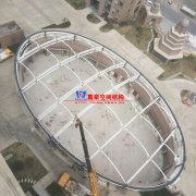 桐鄉(xiāng)寶馬花園屋頂加蓋膜結構項目鋼結構已完成并經(jīng)初步驗收